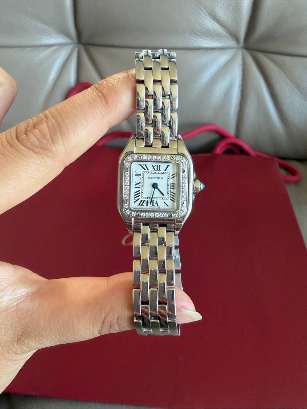Cartier Panthère de Cartier Quartz Watch Stainless Steel with Diamond Bezel 22 - Picture 7 of 9